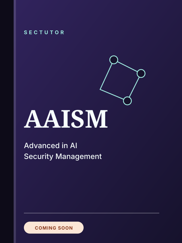 Sectutor AAISM book cover, coming soon