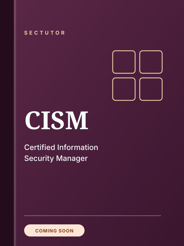 Sectutor CISM book cover, coming soon
